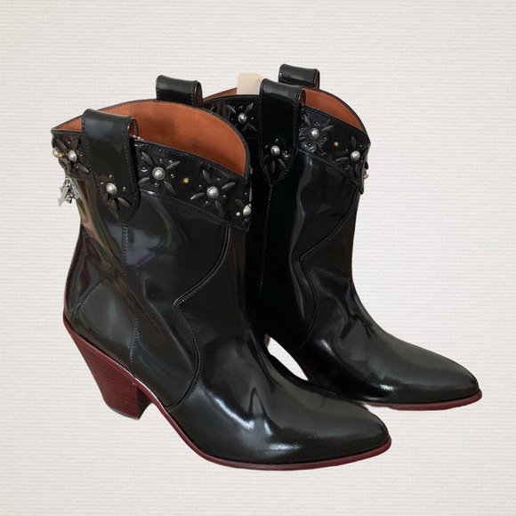 NWOT Coach Western Black Bootie - Picture 3 of 11